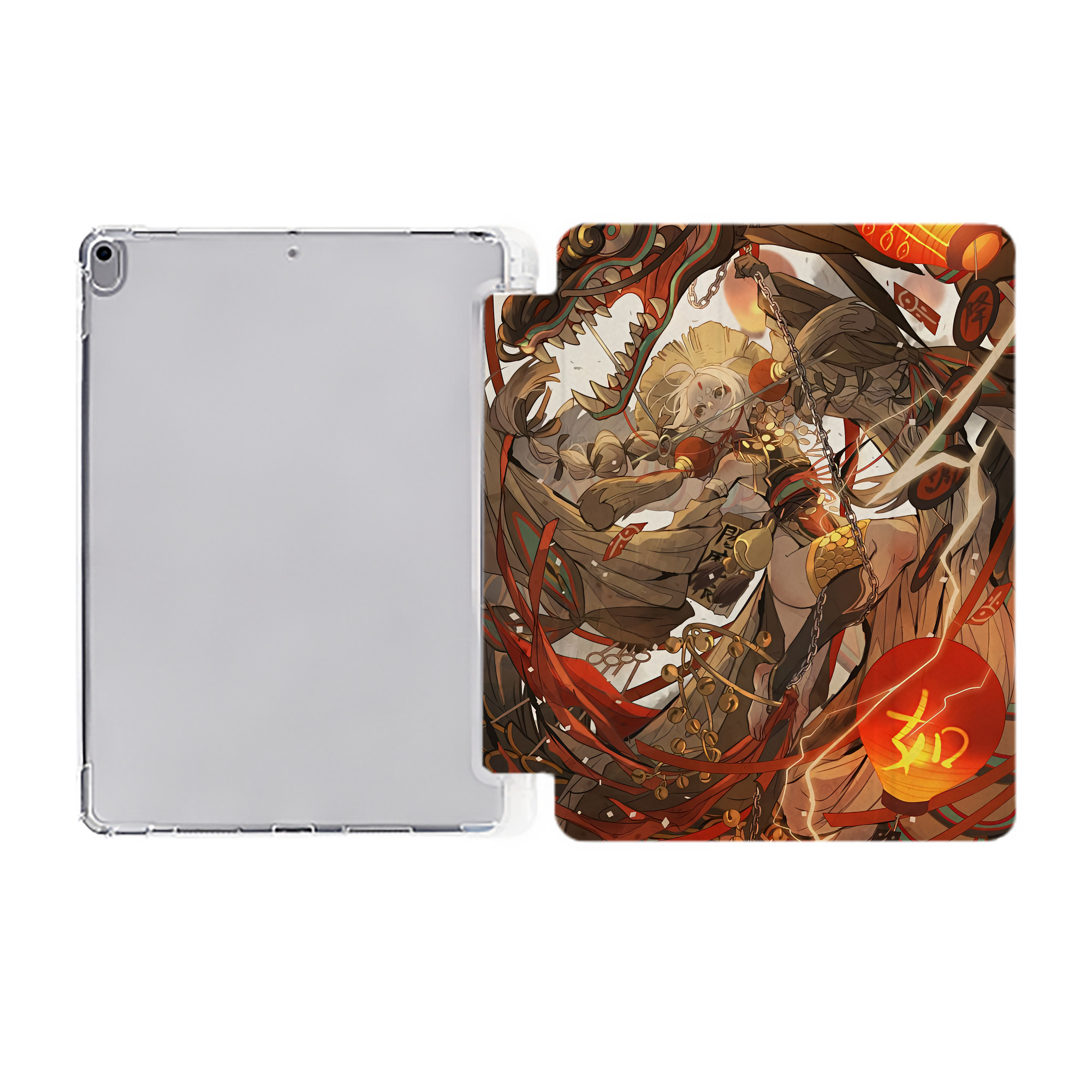 （画像用） 刀剣乱舞 Touken Ranbu IPad ケース ペン収納付き 三つ折りスタンド PUレザー×シリコン 対応機種9.5/10.5/10.9インチ